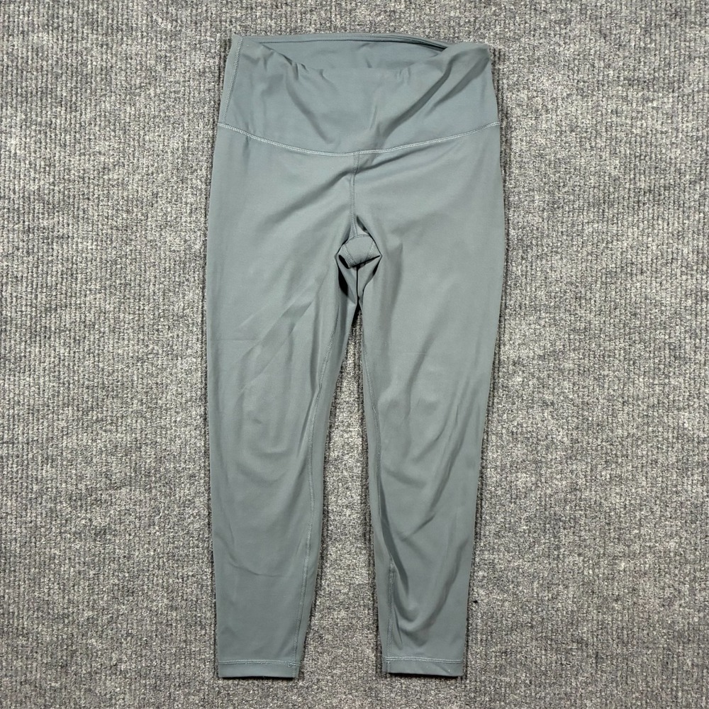 Yogalicious Lux Womens Leggings Size L Gray Cropped Pull On Mid Rise Yoga Gym